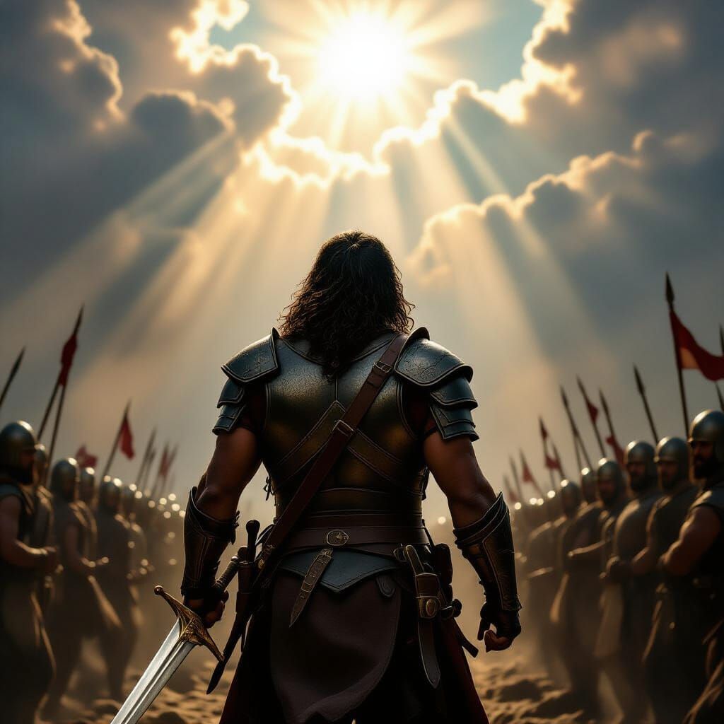 David's Triumphant Return: Sunlight & Awe-Struck Soldiers