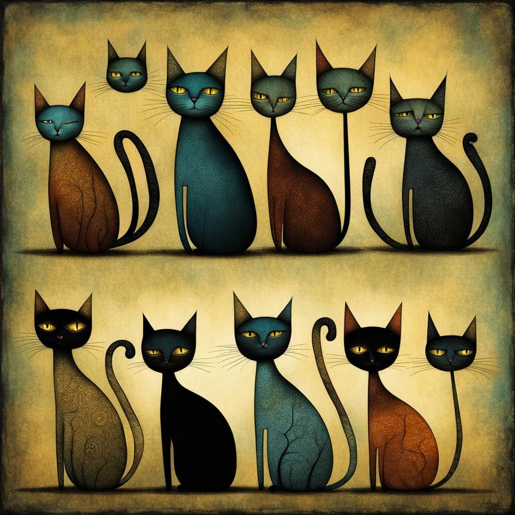 Cats in Surrealist Style
