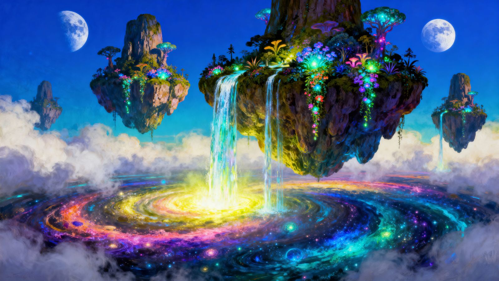 Surreal Floating Islands on Alien Planet