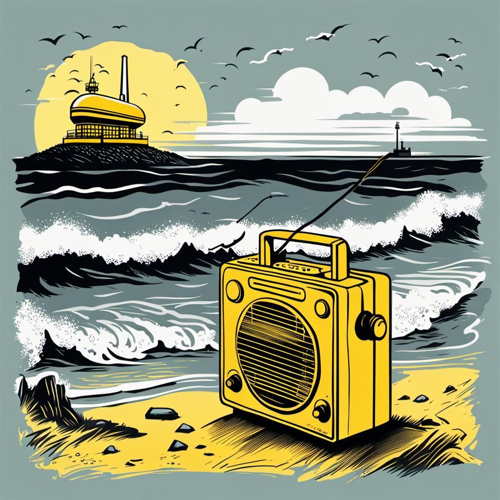 Vintage Radio Transmitter on Scarborough Shore