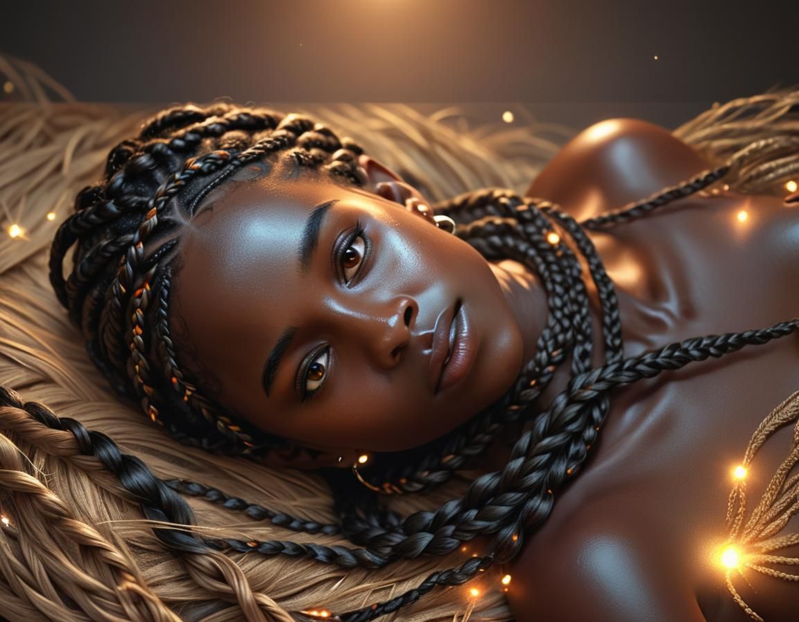 Photorealistic Portrait of a Person with Braids