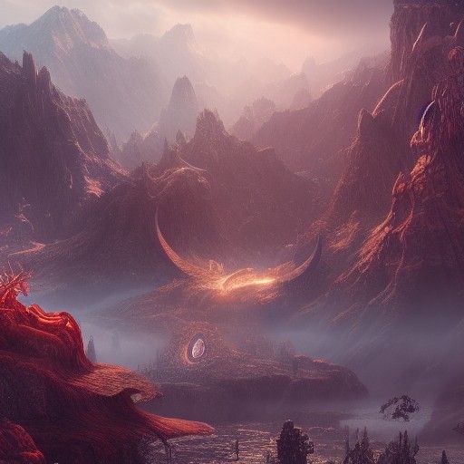 Detailed Norse Mythology Matte Painting