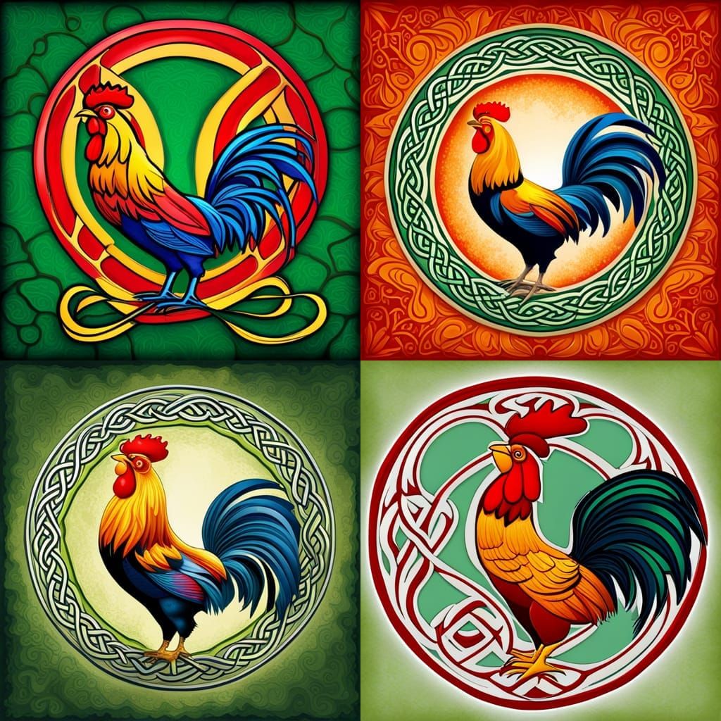 Rooster in Celtic Knot Design