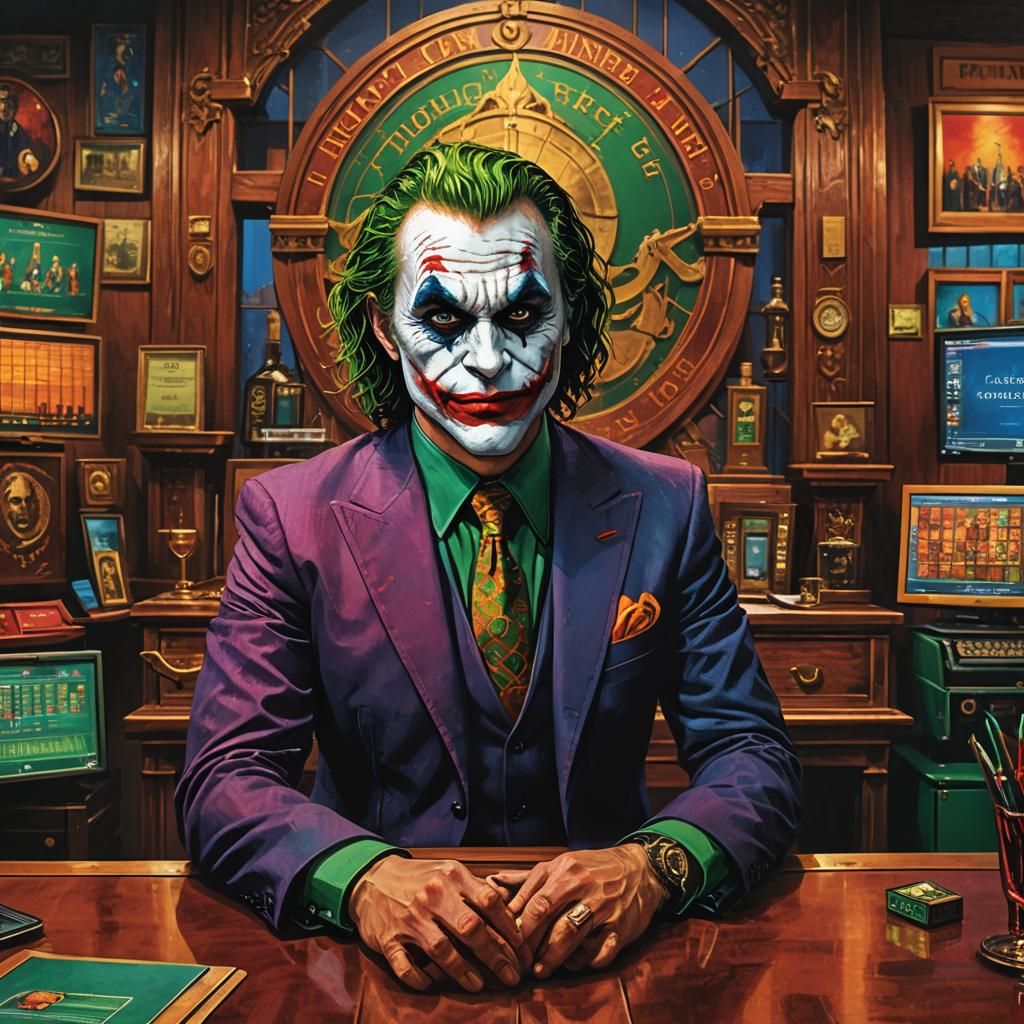 The Joker as CEO: Dark Fantasy Portrait