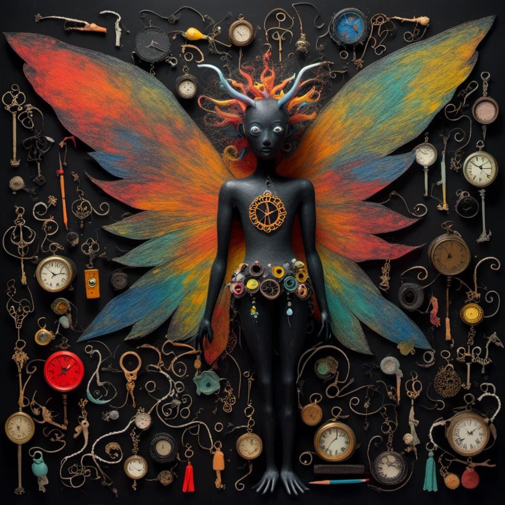 Surreal Crayon Demon in Dreamscape