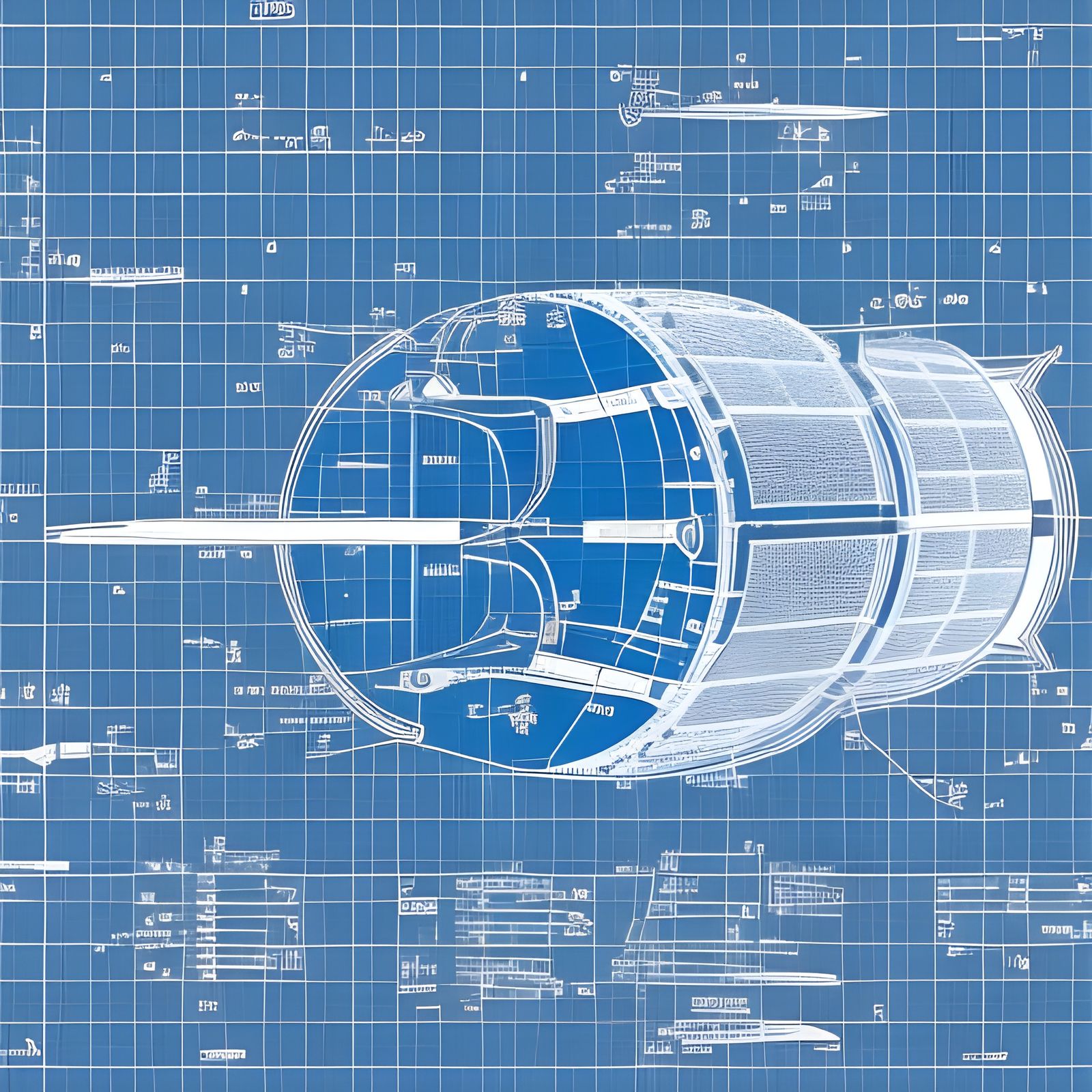 Blueprint of a Space Satellite
