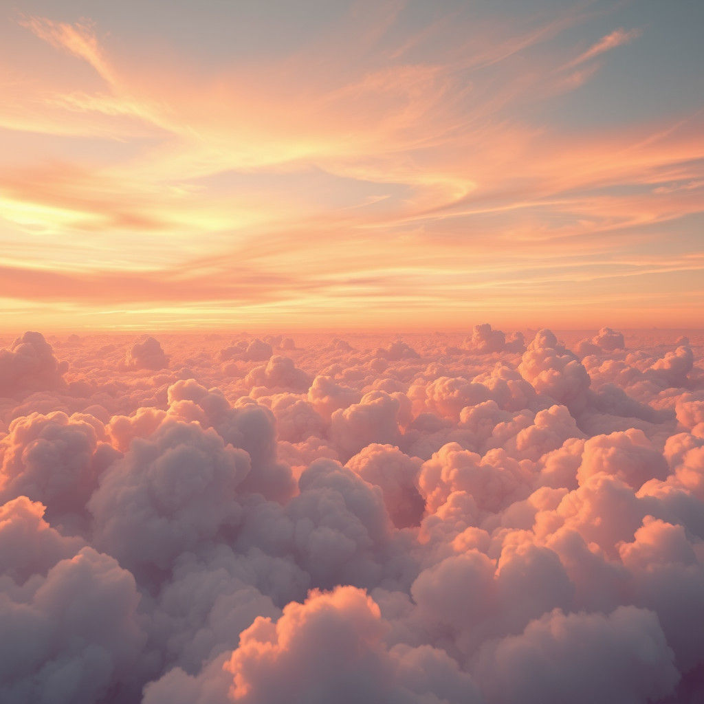 Pastel Sunset Sky: Dreamlike Digital Matte Painting