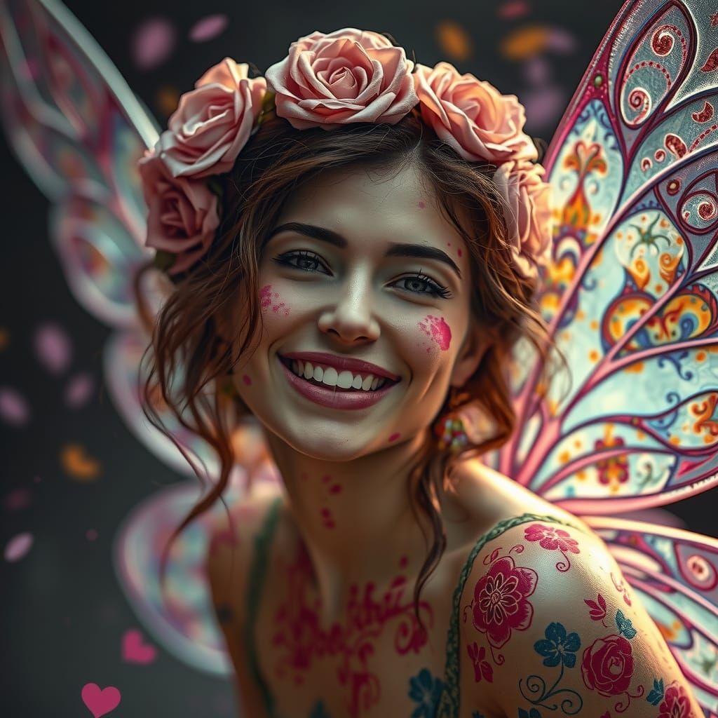 Whimsical Fairy in a World of Vibrant Florals