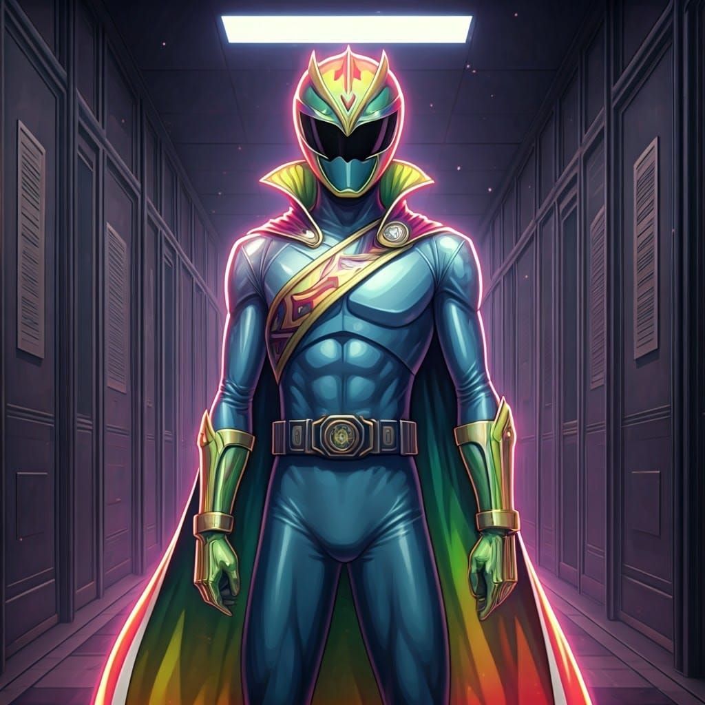 Rainbow Opal Super Sentai Hero in Epic Anime Style