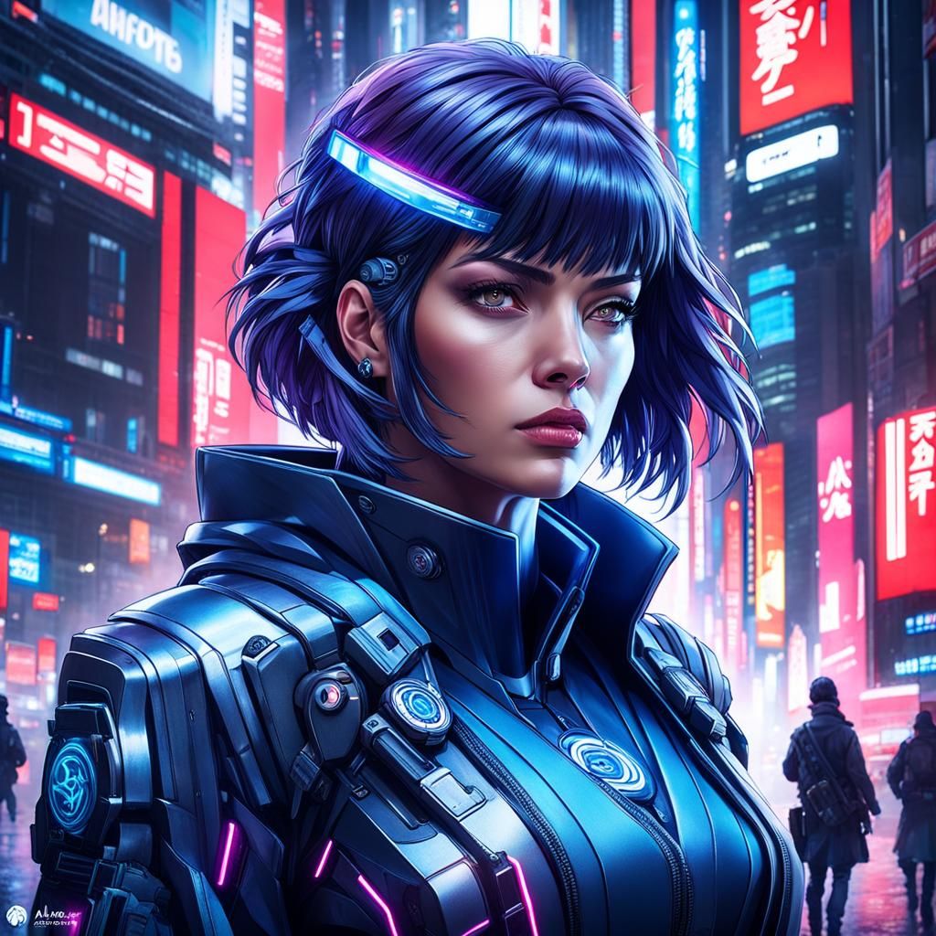 Cyberpunk Detective Portrait in Digital Art Style