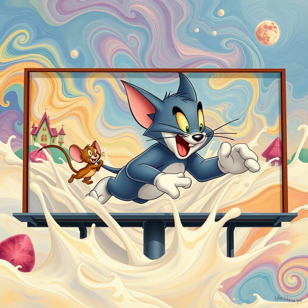 Tom Chases Jerry in a Whimsical Candyland Wonderland