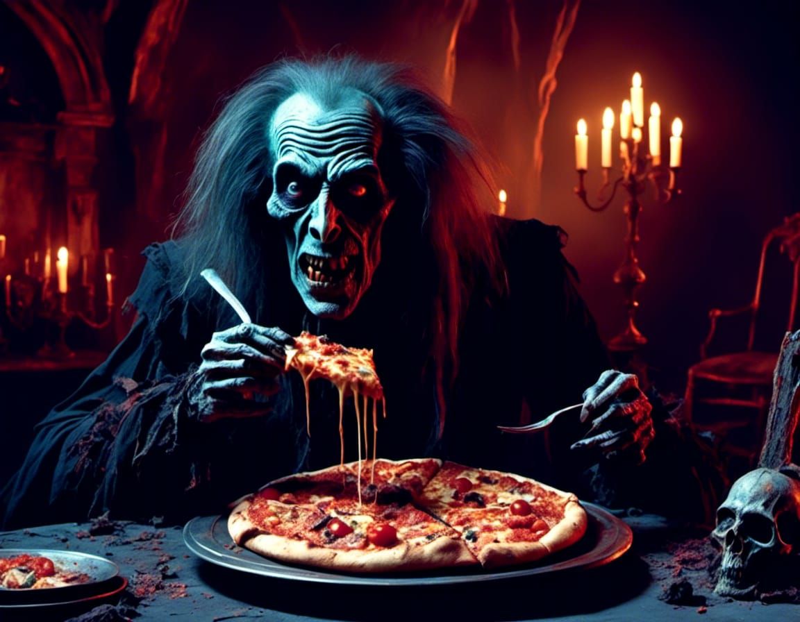 Zombie Igor Eating Pizza, Digital Fan Art