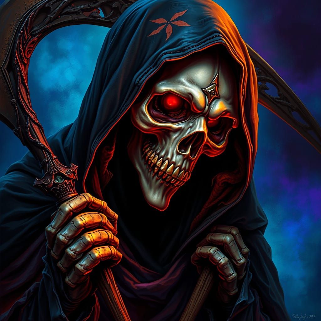 Grim Reaper in Warm, Golden Light