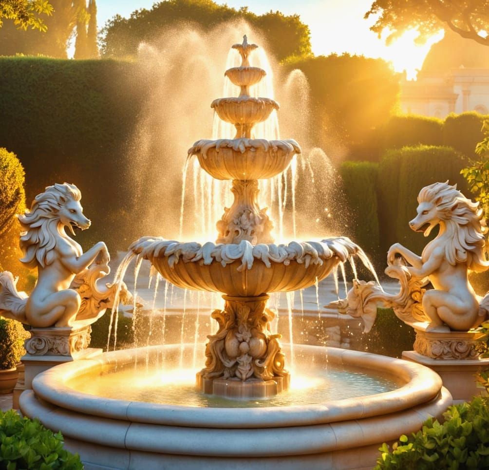 Baroque garden fountain