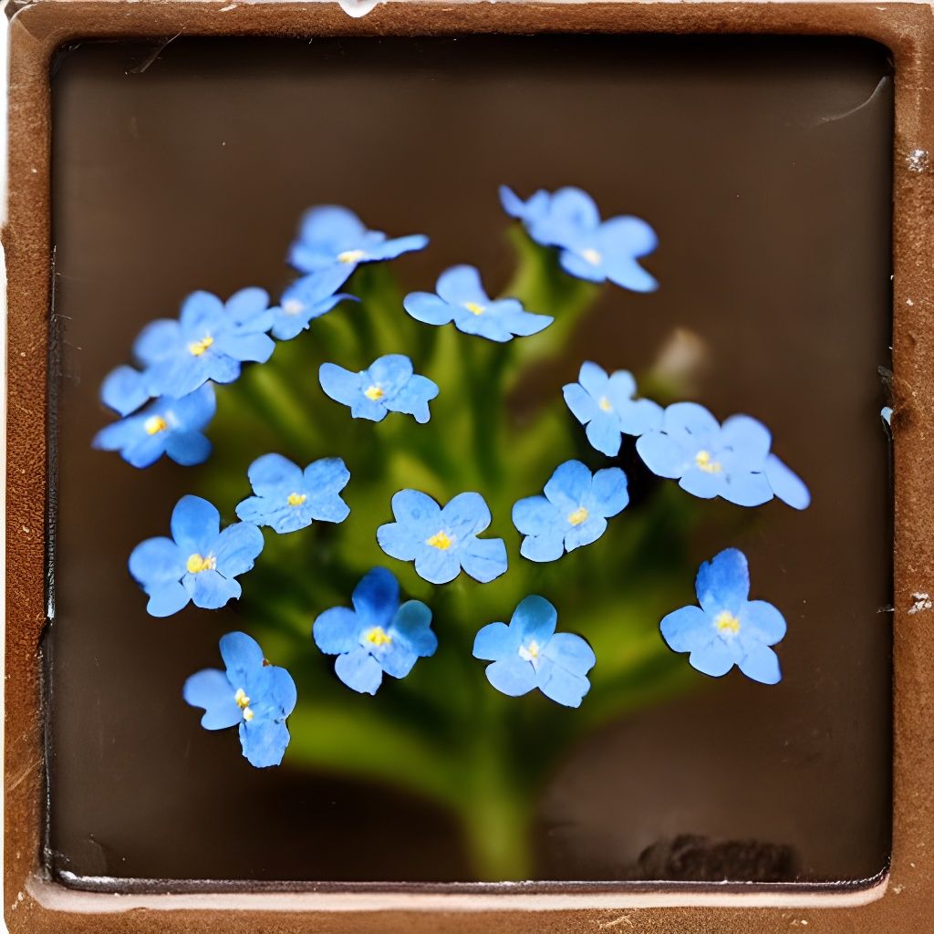 Forget-Me-Nots Encased in Resin: A Calotype Image