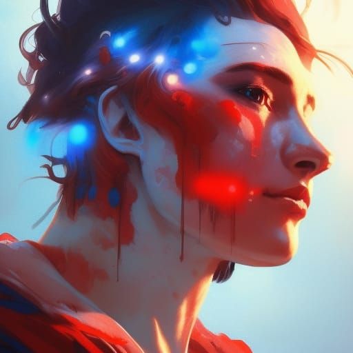 Patriotic Portrait in Hyperdetailed Art Style