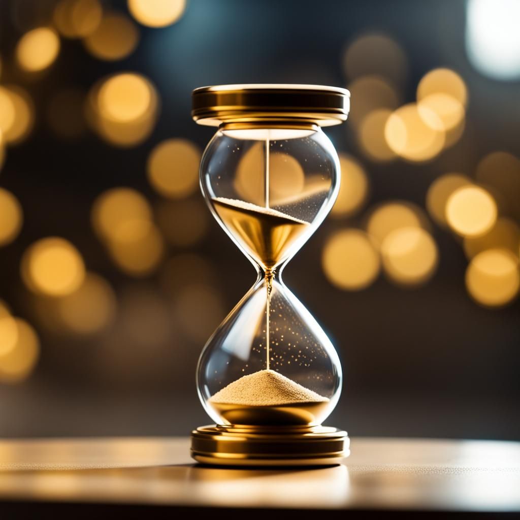 Golden Hourglass in Natural Lighting, Sharp Focus