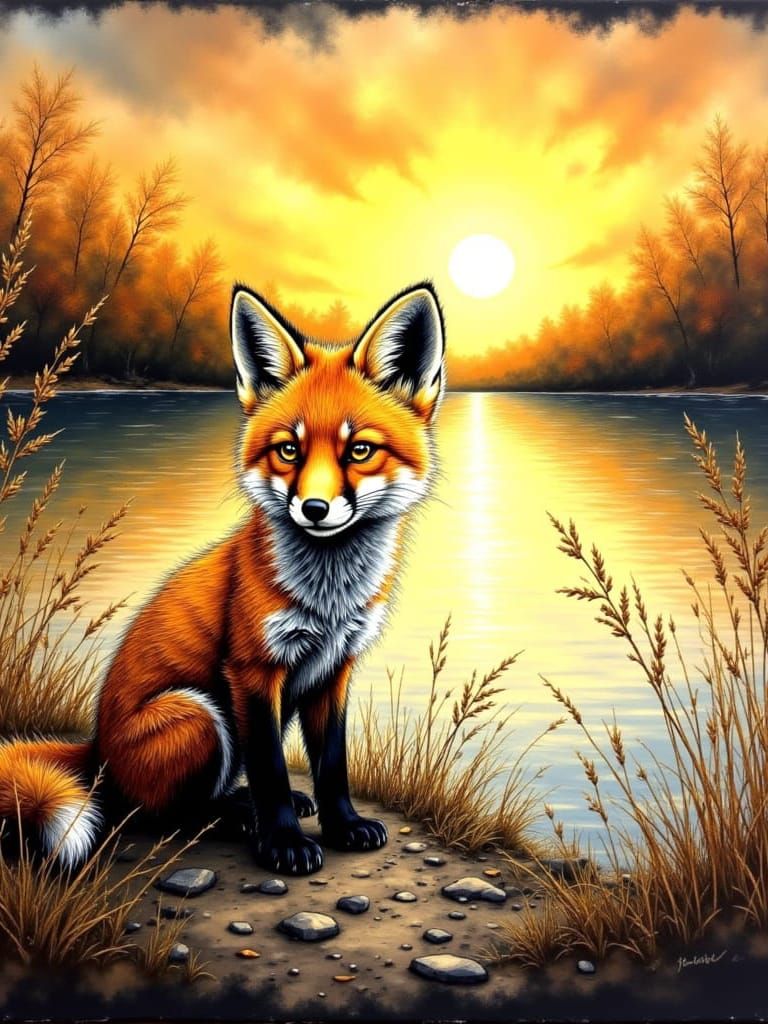Fox at the Lake