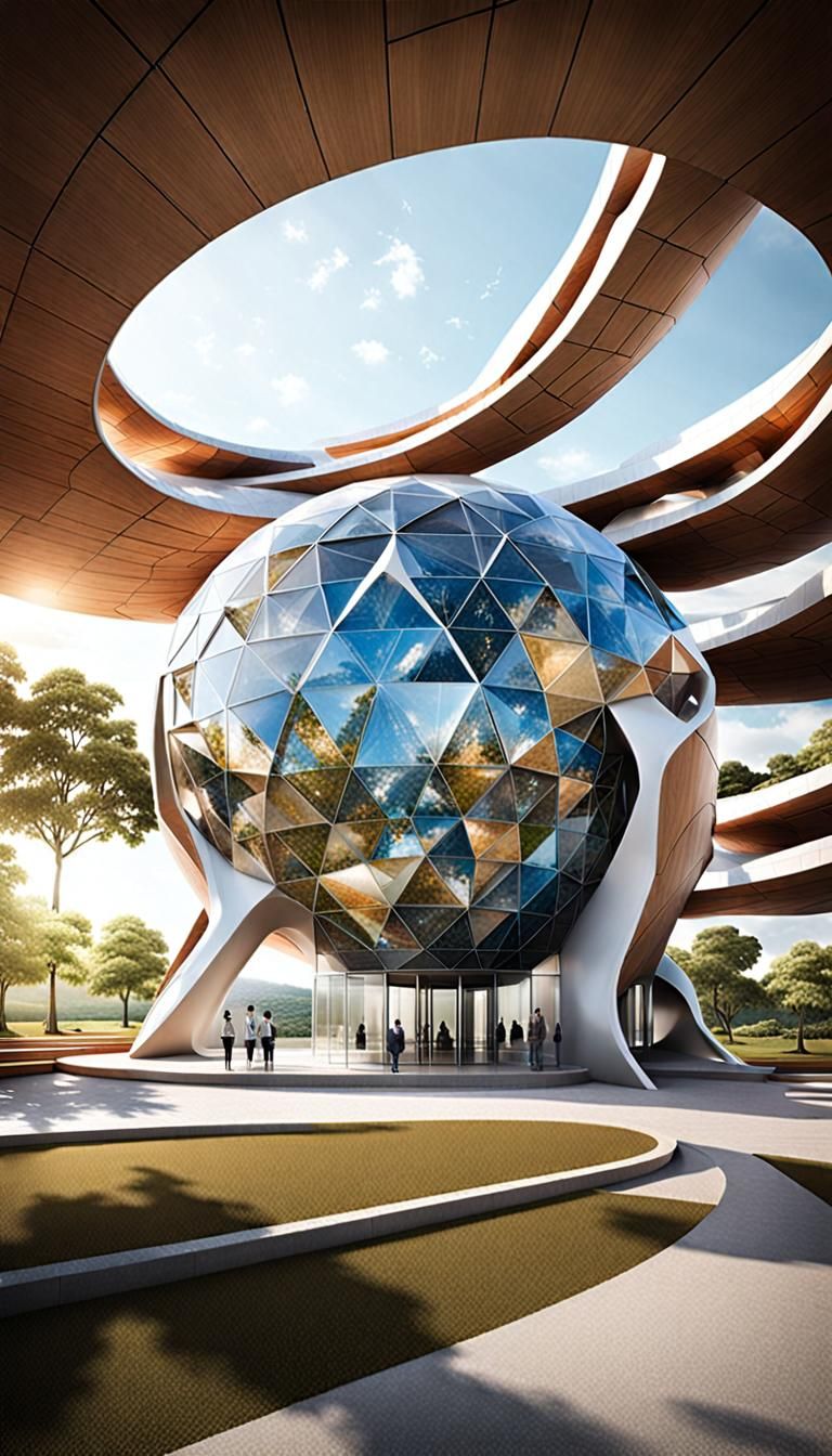 Futuristic AI Museum Architecture in Complex