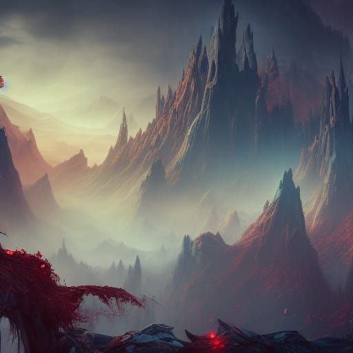 Defiant Figure Emerges: Detailed Matte Painting