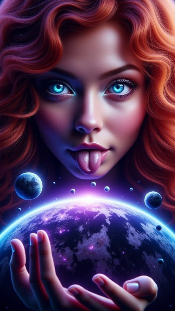 A fantastic redheaded giantess Galactic Goddess