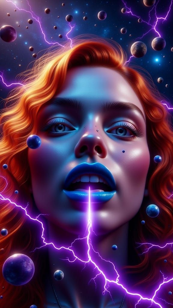 A fantastic redheaded giantess Galactic Goddess