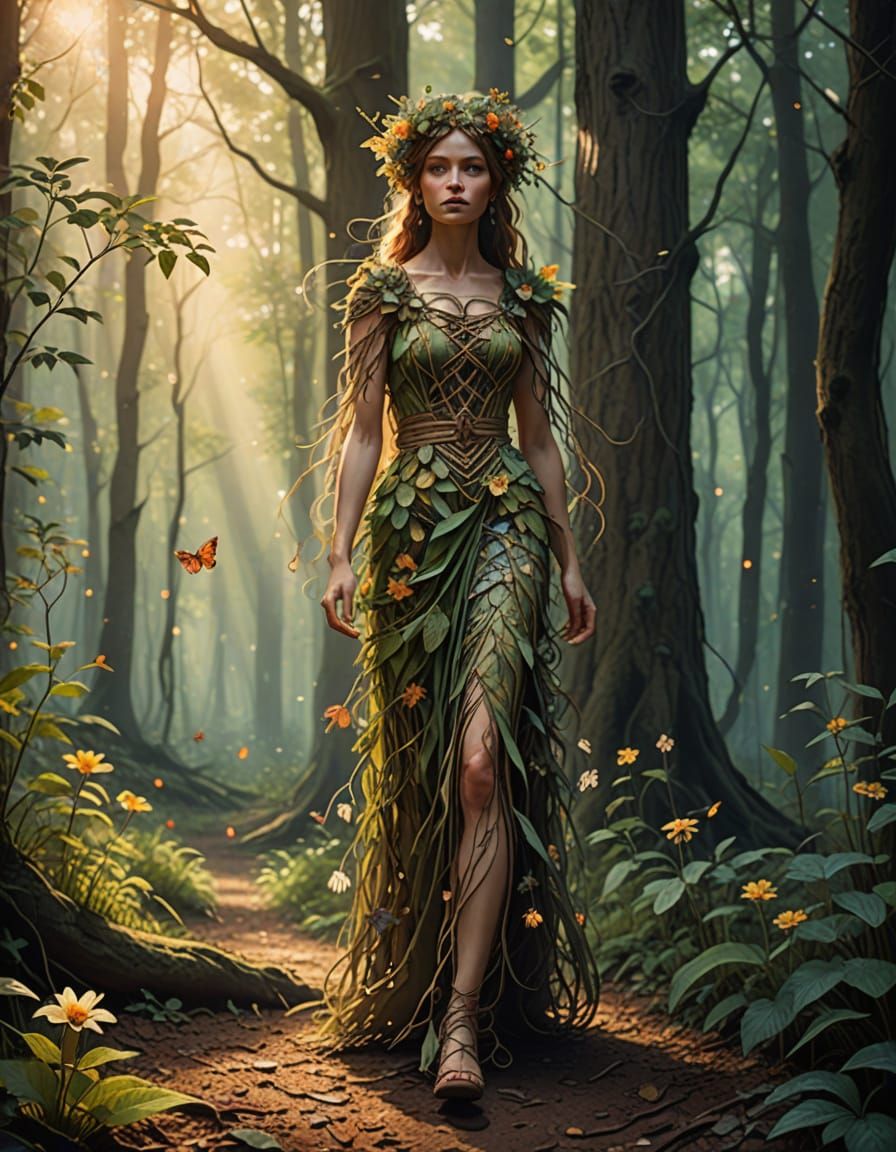 Whimsical Forest Fantasy in Delicate Watercolor Style