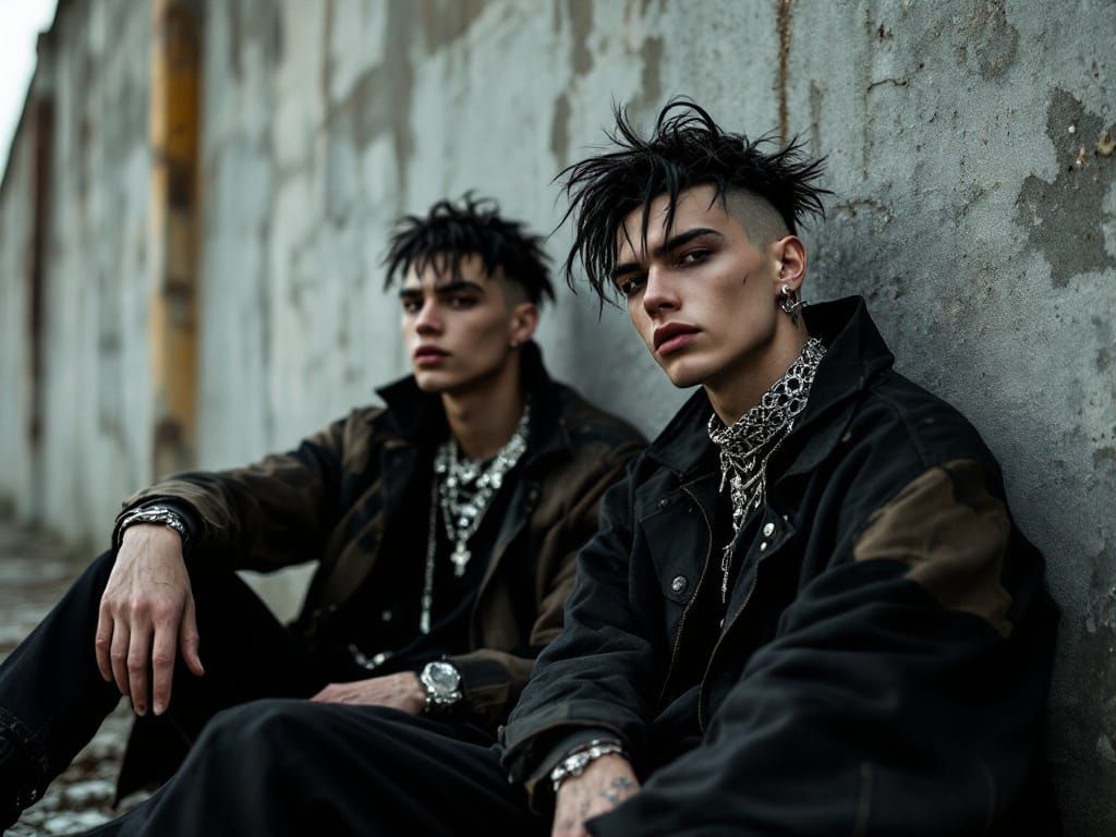 Androgynous Youth in Moody Urban Decay