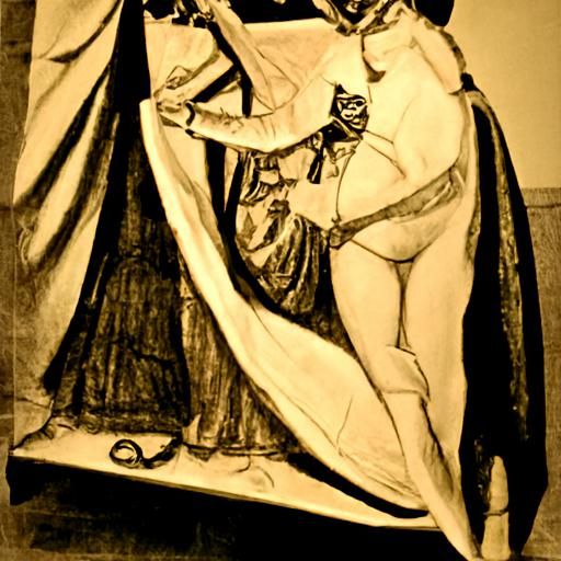 Thief at Masked Ball in Neoclassical Style