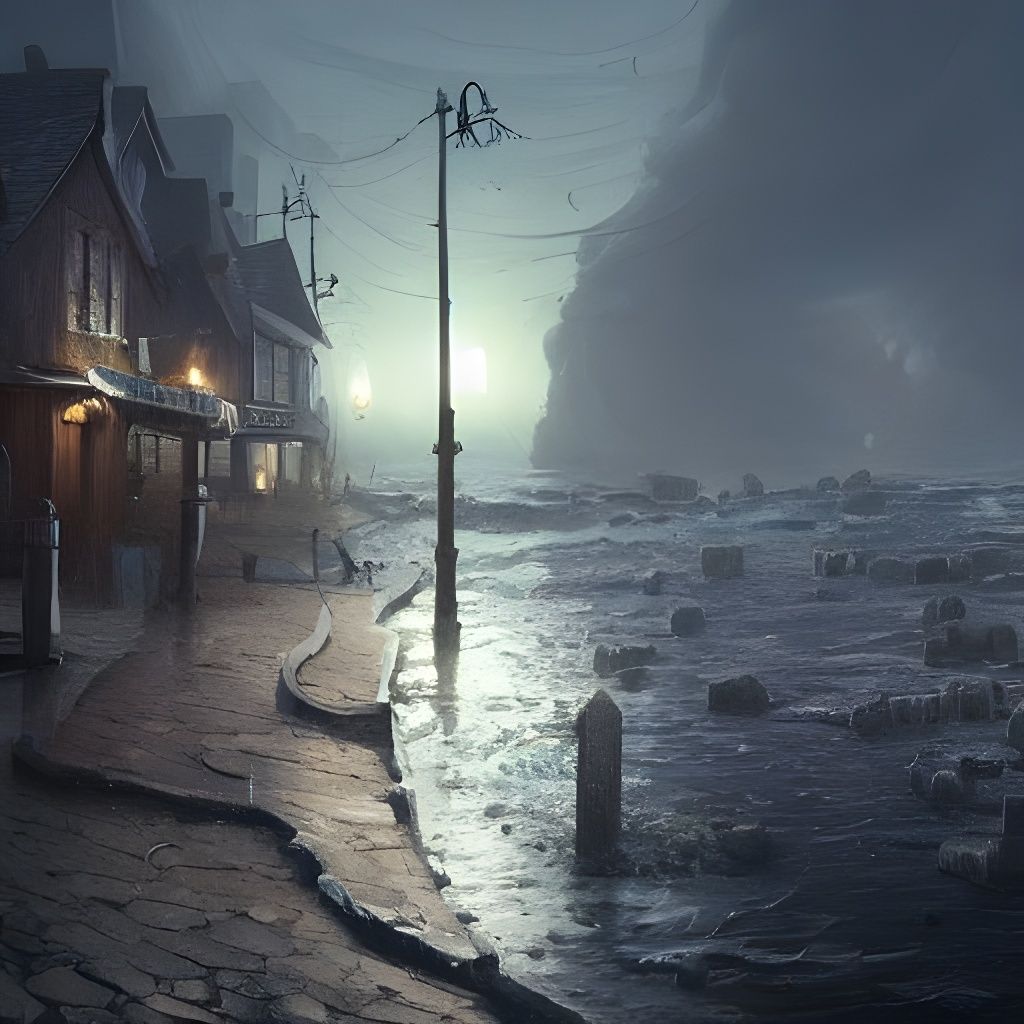 Eldritch Innsmouth Seaside Town Concept Art