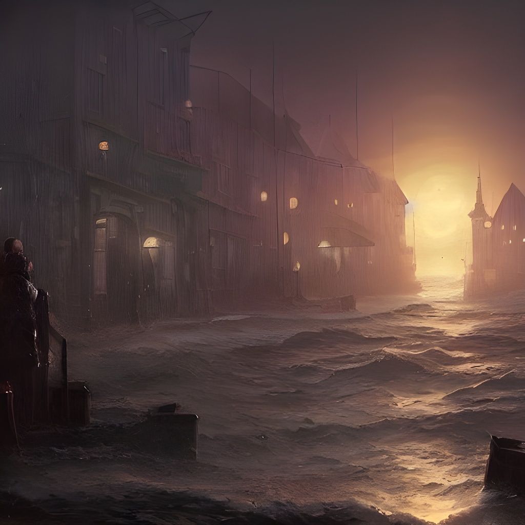Eldritch Innsmouth Seaside Town Concept Art