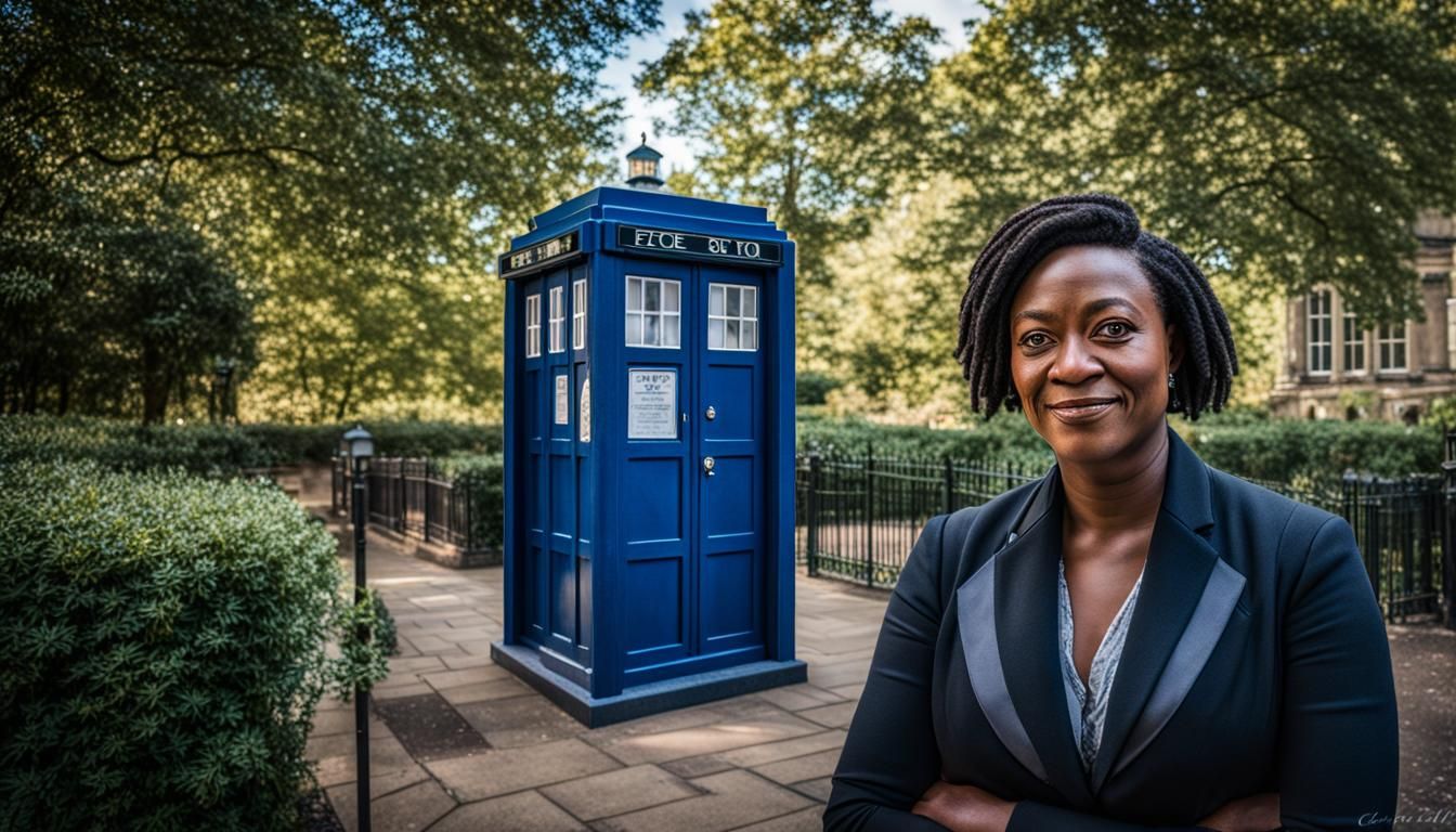 BPOC Doctor Who Portrait Outside the TARDIS