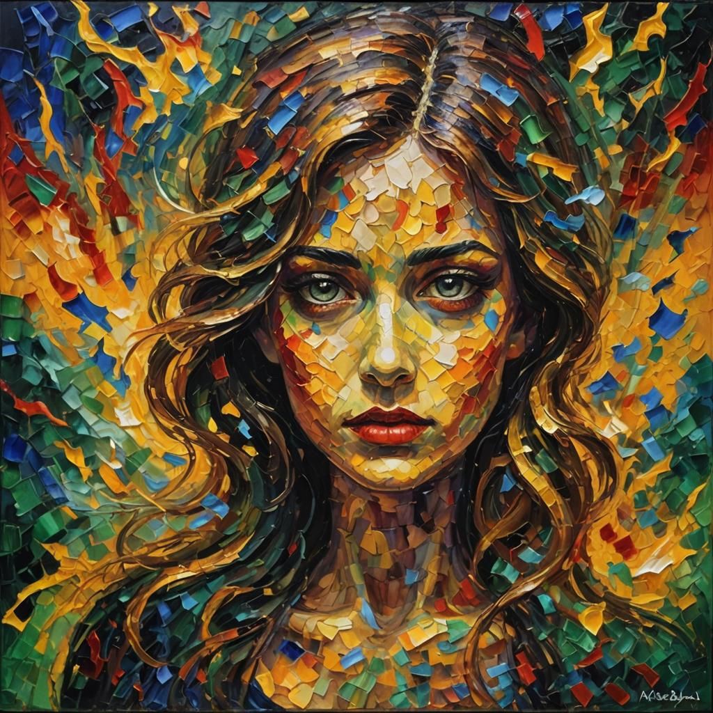 Neo-Impressionistic Soul Ablaze: Expressionist Oil Painting