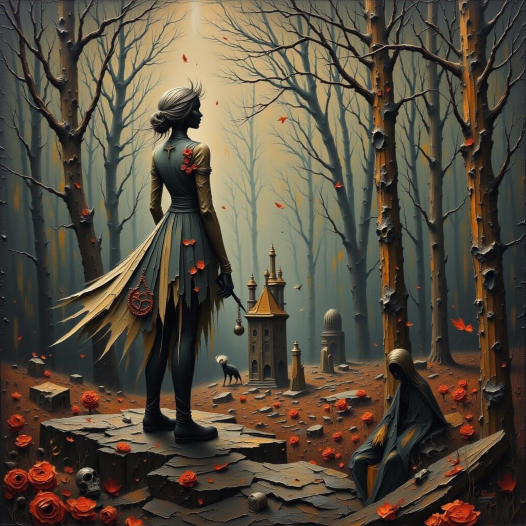 Ethereal Figure with Luminous Wings