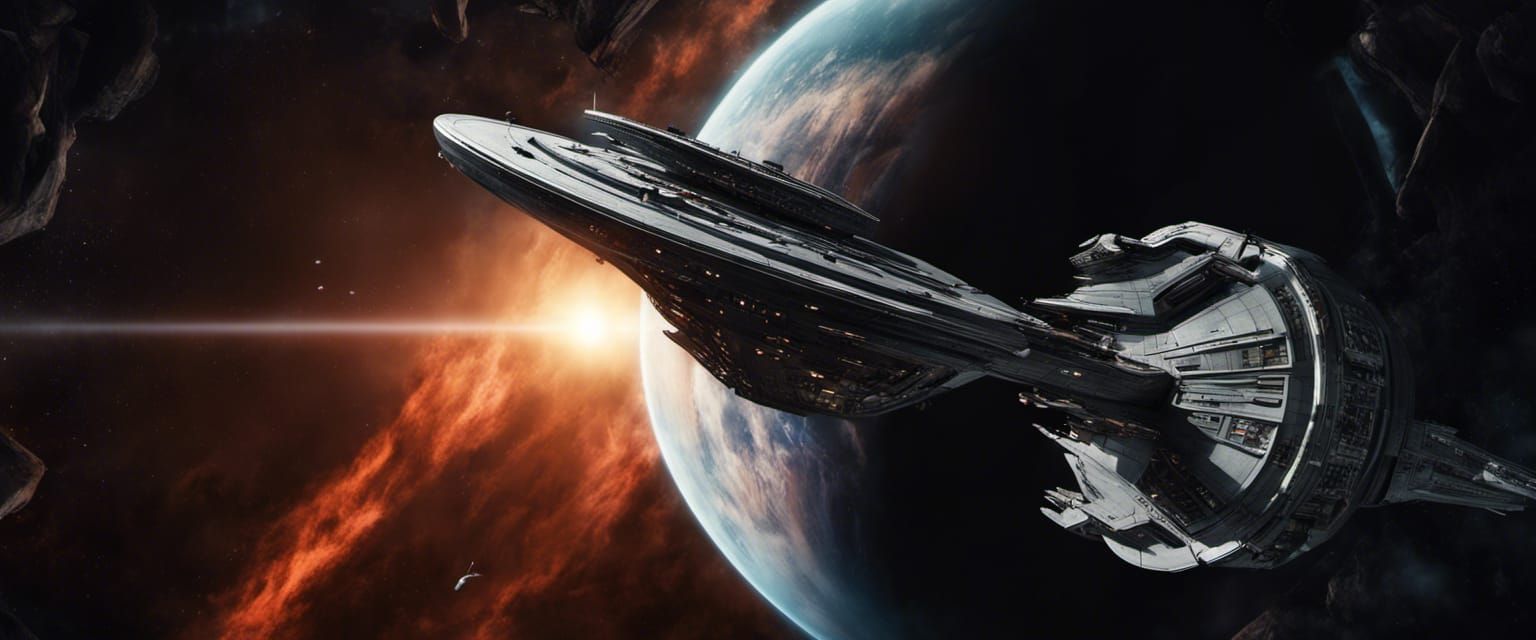 Man on Starship Set: Epic Digital Matte Painting