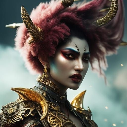 Persian Demon Portrait in Hyperdetailed Style