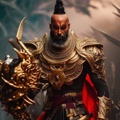 Persian Demon Portrait in Detailed Fantasy Art