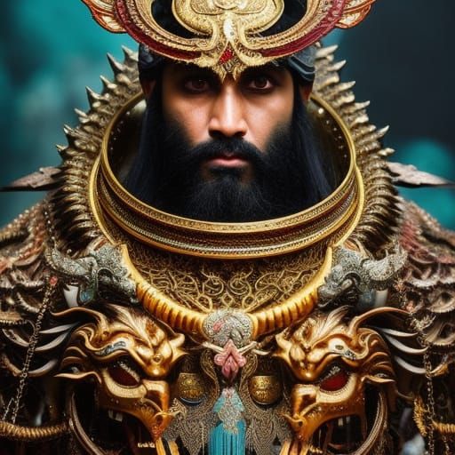 Persian Demon Portrait: Detailed Fantasy Art