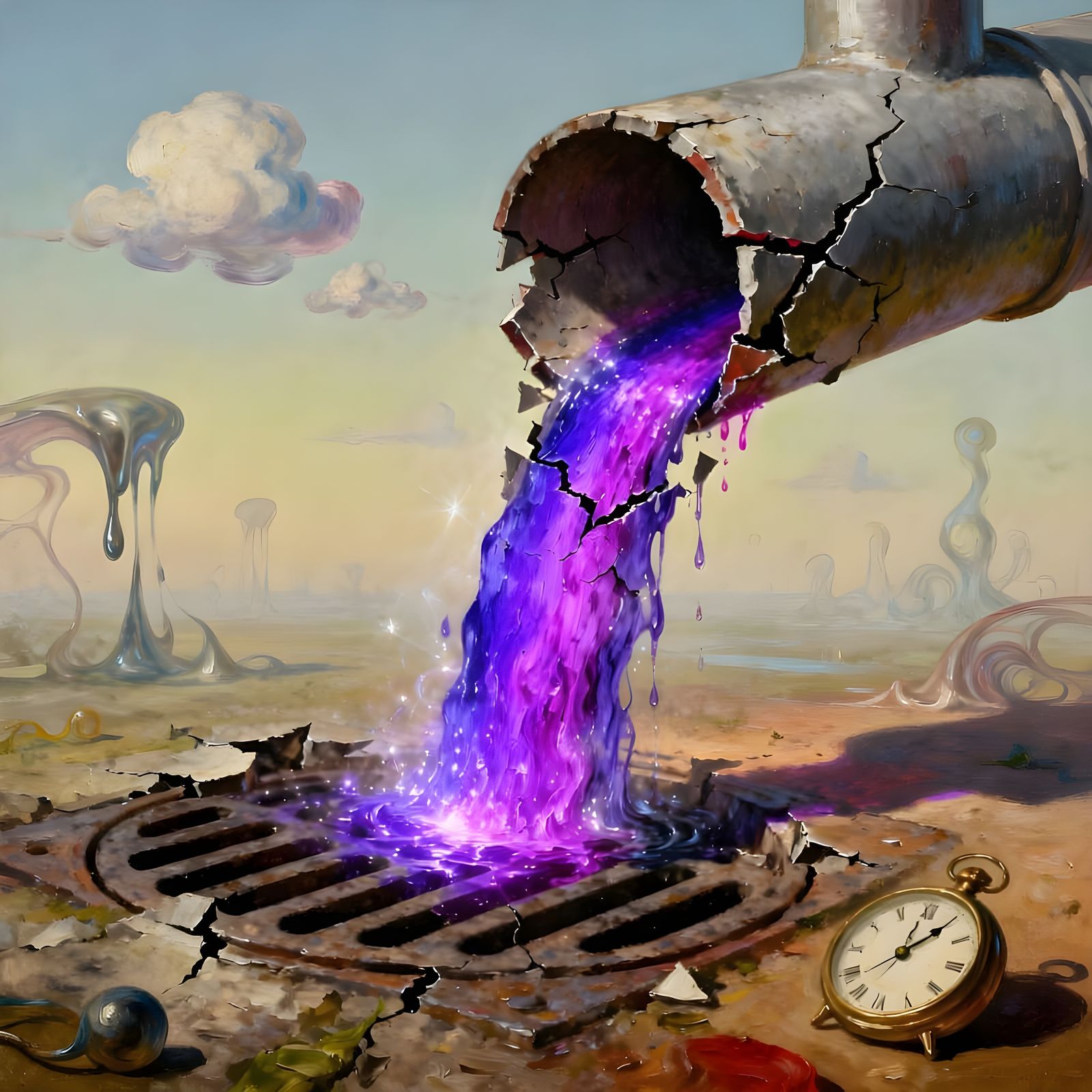 Surreal Digital Art of a Drainage System