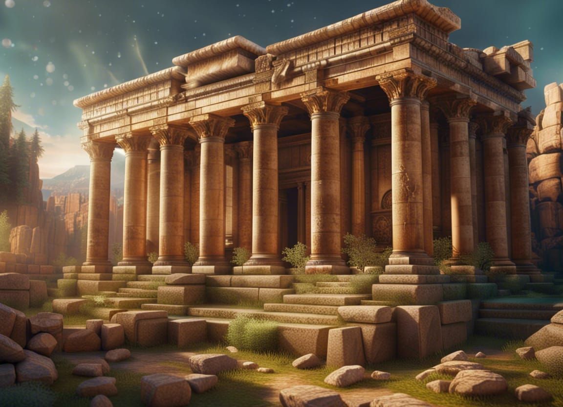 Baalbek Temple of Jupiter in Microworld Render