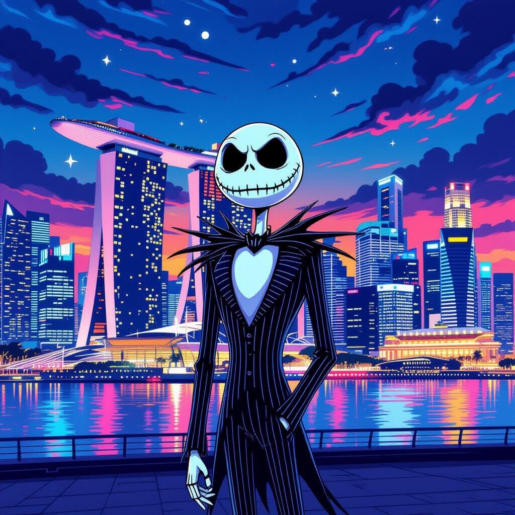 Jack Skellington in Singapore, Anime Style