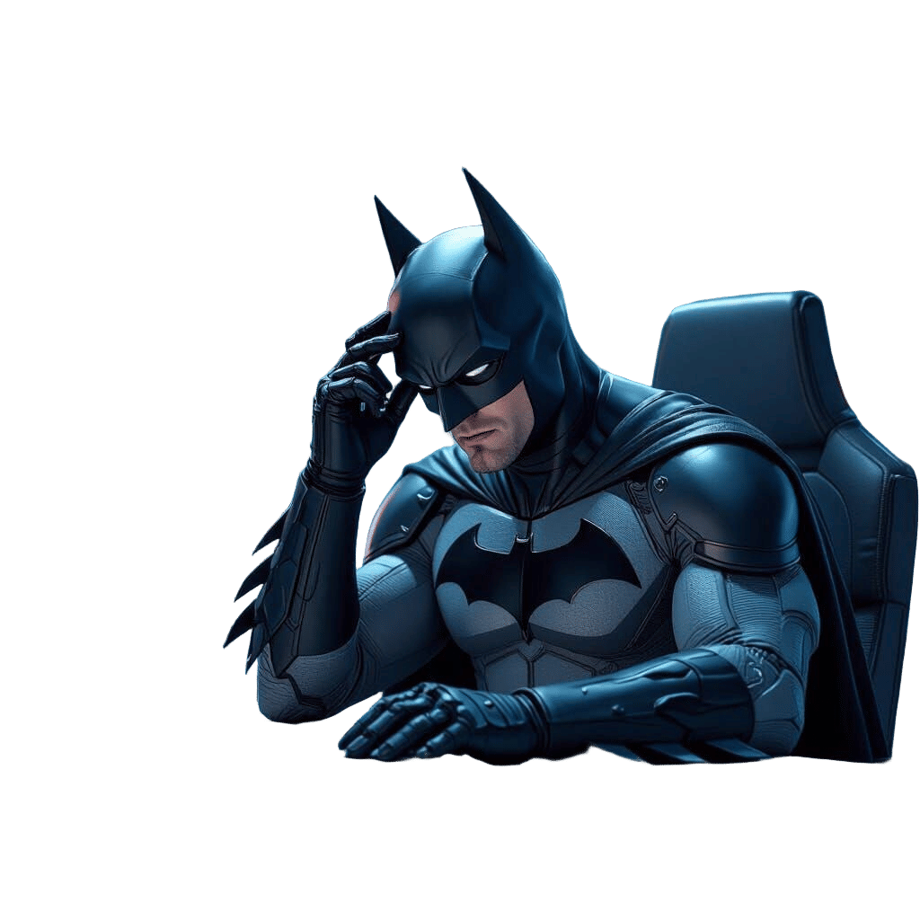 Batman Puzzled by Batcave Laptop Coding Error