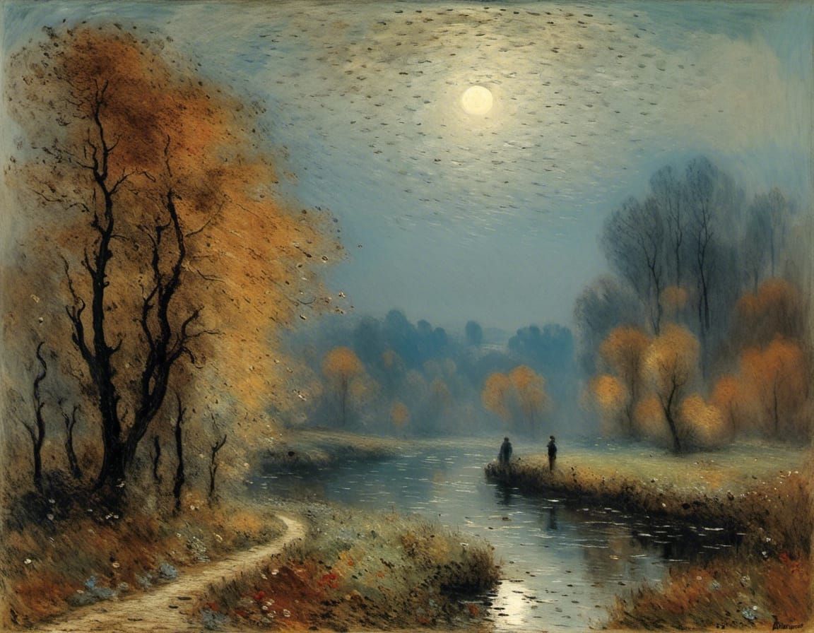 Breathtaking Autumn Night Scene with Wildflowers and Stars