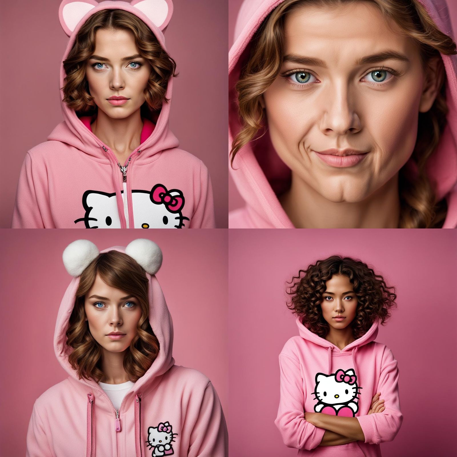 Professional Portrait of Woman in Pink Onesie