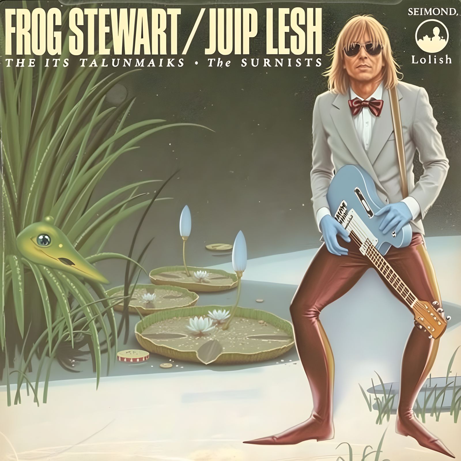Rod Stewart Frog in Dreamlike Digital Art