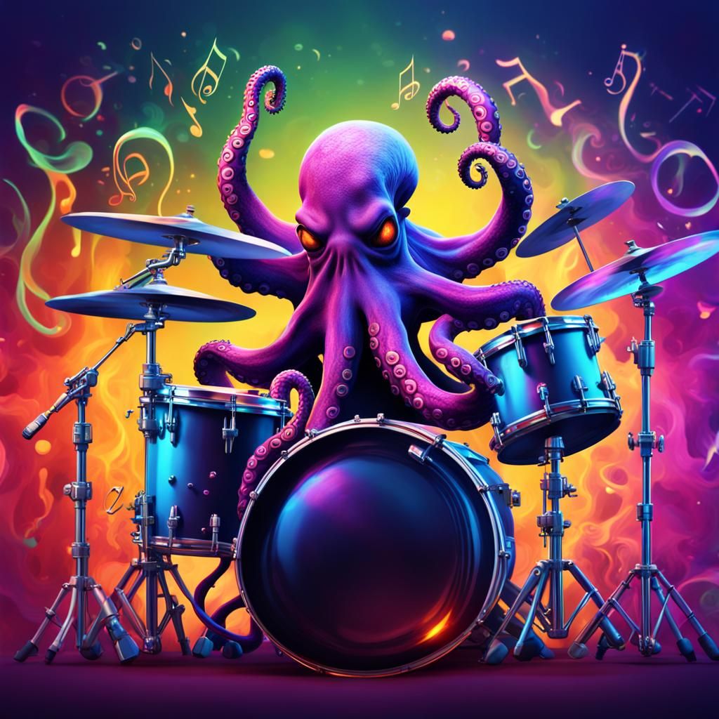 Death Metal Octopus Drum Solo in Ultra HD
