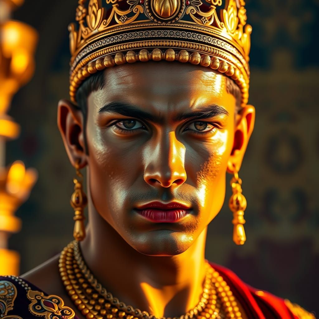 Majestic Indian King in Ornate Attire