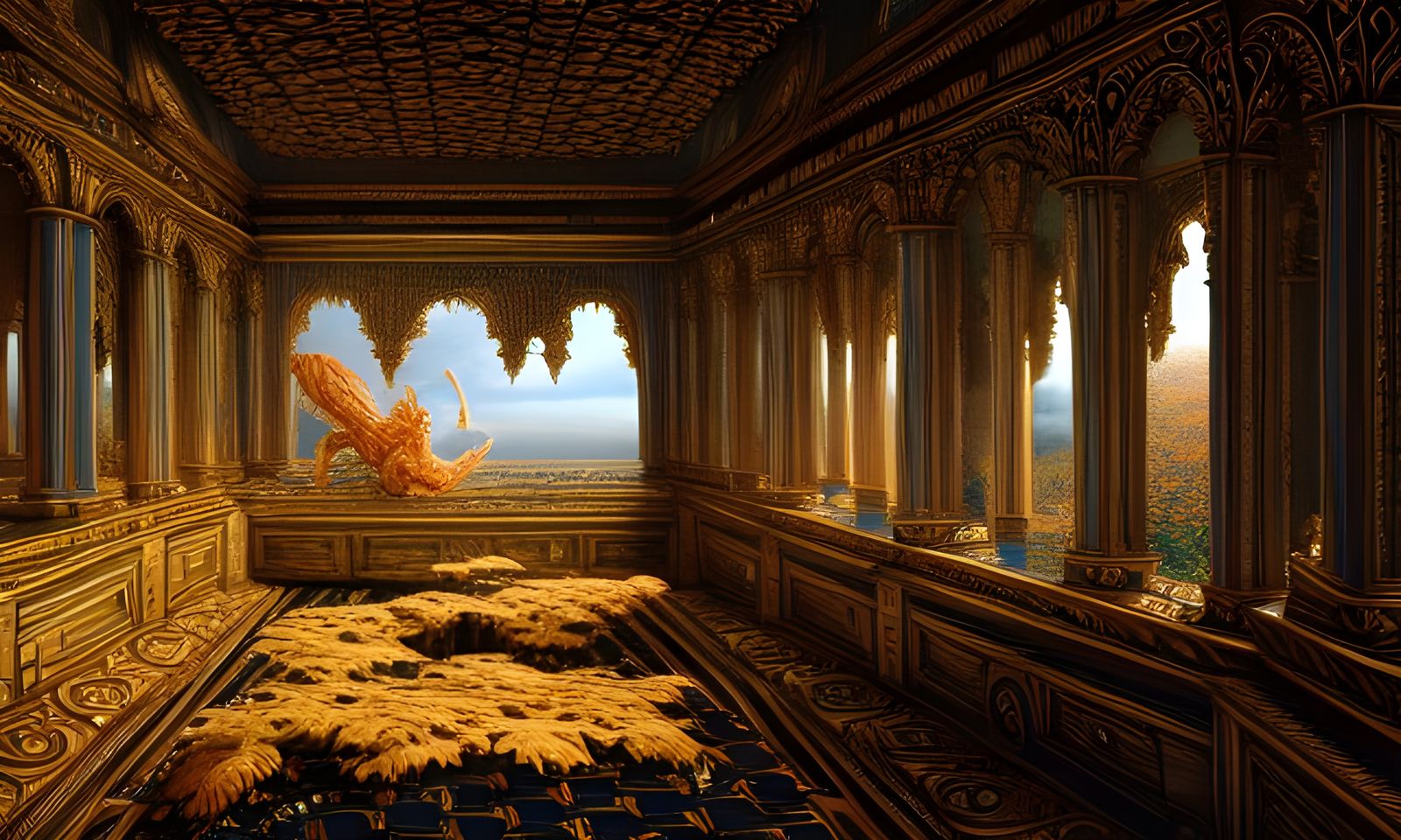 Elaborate Alagadda Painting in Golden Age Style