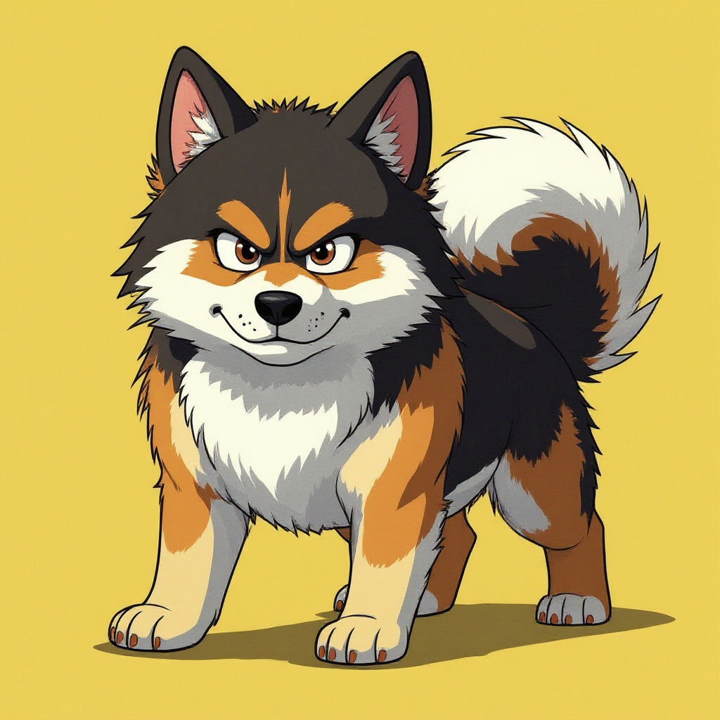 Anime Dog in Dragonball Style, High-Resolution