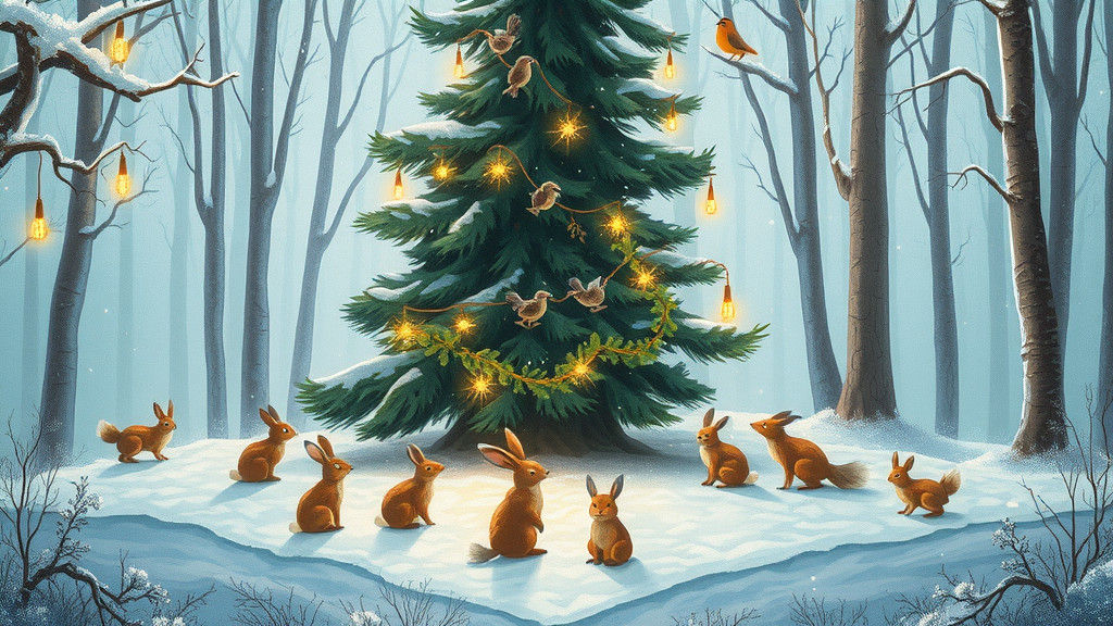 Enchanted Winter Forest Scene in Fairy Tale Style